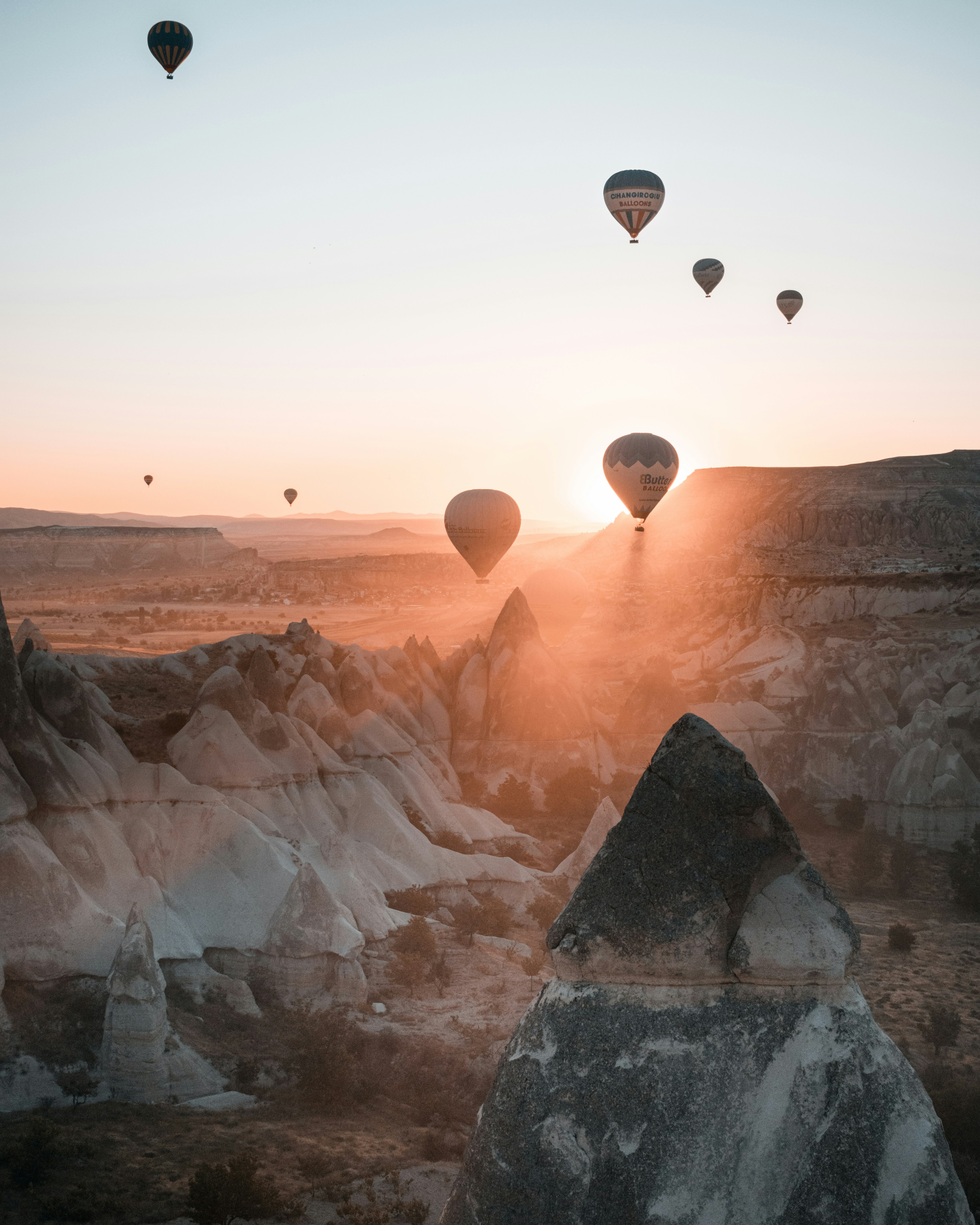 hot air balloons on sky during sunset